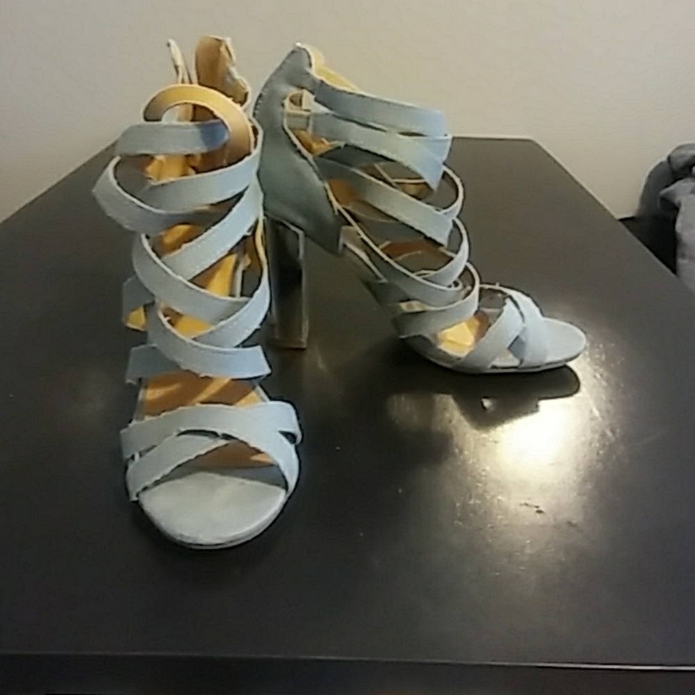Denim heels